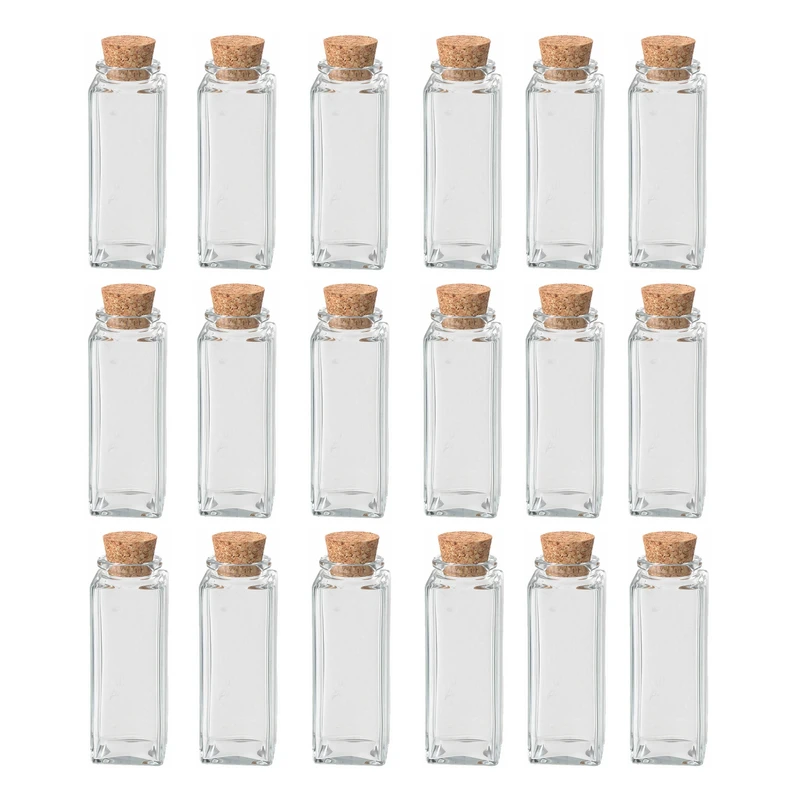 جا ادویه مدل چوب پنبه چهارگوش کد S1-18 مجموعه 18 عددی