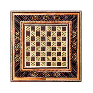 صفحه شطرنج خاتم کاری طرح ستاره کد MQ35Blk