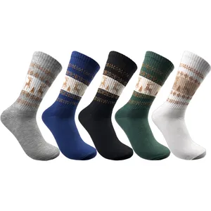 جوراب ساق بلند مدل گوزن کریسمس 01 بسته 5 عددی