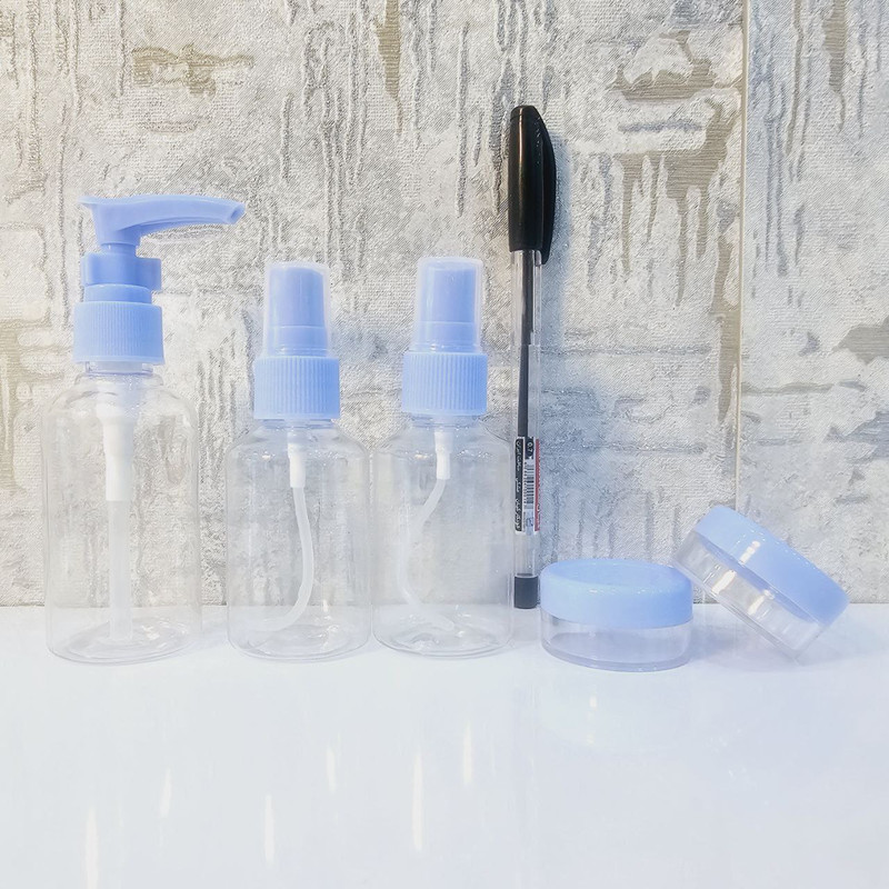 بطری و محفظه نگهداری کرم مدل مسافرتی بسته 5 عددی