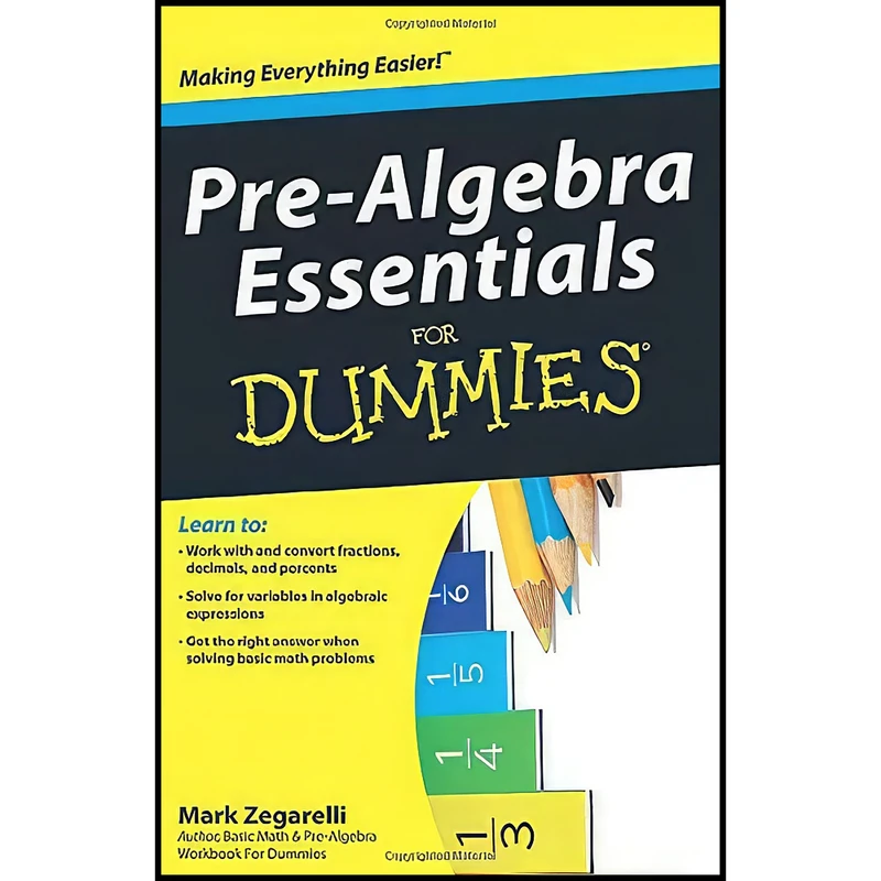 کتاب Pre-Algebra Essentials For Dummies اثر Mark Zegarelli انتشارات For Dummies