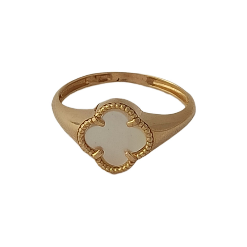 انگشتر طلا 18 عیار زنانه با طرح ونکلیف آرپلز گالری طلای عیاره مدل گل VS سایز 55