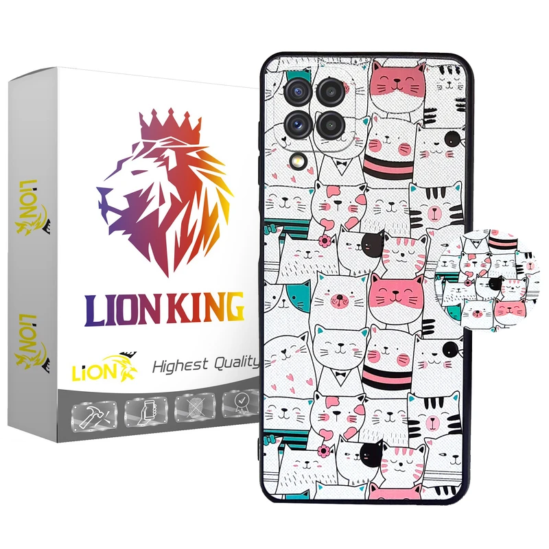   کاور لاین کینگ مدل گربه ها مناسب برای گوشی موبایل سامسونگ Galaxy A22 4G به همراه پایه نگهدارنده