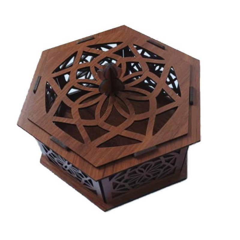 شکلات خوری چوب ارا مدل اسلیمی کد 7206