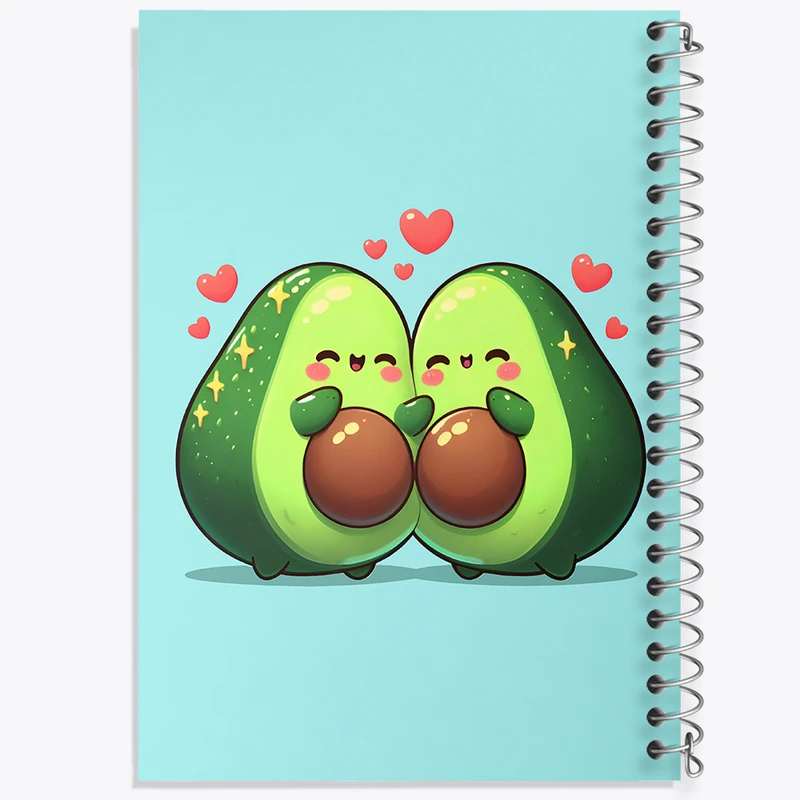 دفتر ژورنال نویسی 50 برگ خندالو مدل نقطه ای طرح آووکادوهای عاشق کد F7970