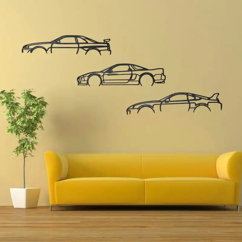 استیکر طرح خودرو کد jdm مجموعه 3 عددی