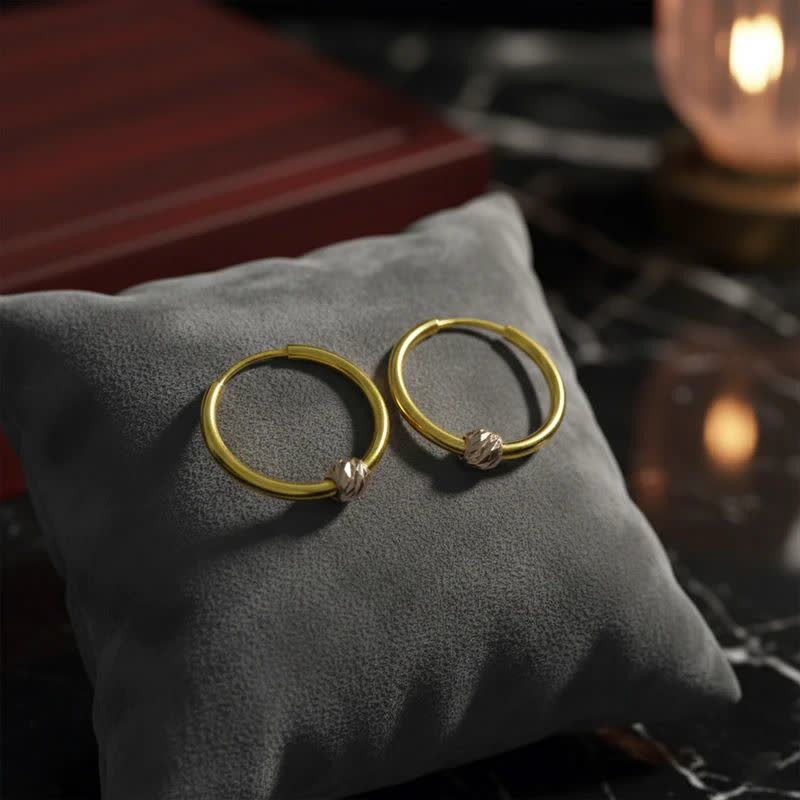 گوشواره حلقه‌ای طلا 18 عیار زنانه طلای کامک مدل البرنادو  - 2