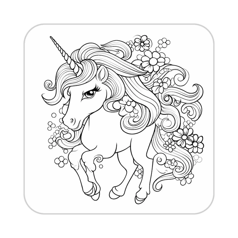 زیر لیوانی کاکتی طرح اسب تک شاخ و یونیکورن مدل mp32038