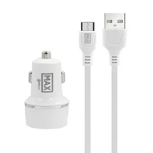  شارژر فندکی 30 وات مکس مدل X22 به همراه کابل microusb