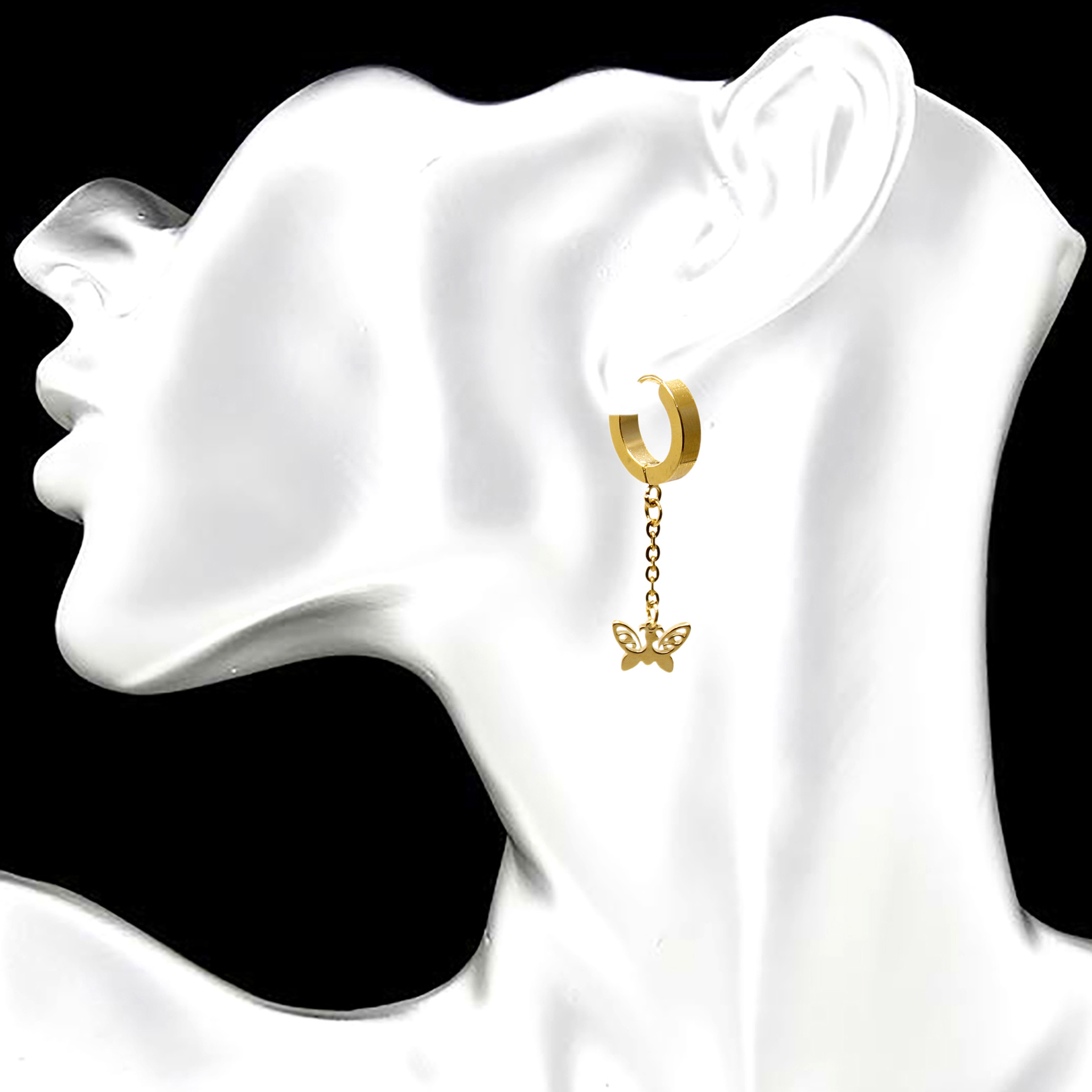 گوشواره زنانه مدل نامتقارن پروانه کد AA213006 گوشواره زنانه مدل نامتقارن پروانه کد AA213006