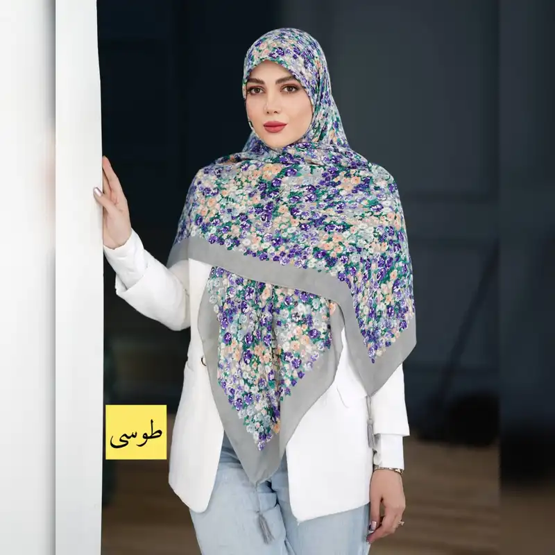 روسری زنانه مدل نخ پنبه منگوله دار کد 06