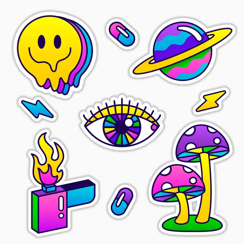 استیکر لپ تاپ و موبایل بووم طرح پارتی سمی کد MR86 مجموعه 9 عددی