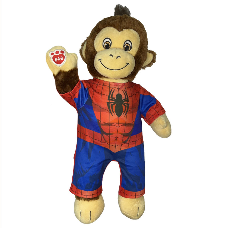 عروسک طرح میمون اسپایدرمن مدل Build a Bear Monkey with Spiderman Costume کد SZ12/947 ارتفاع 48 سانتی متر