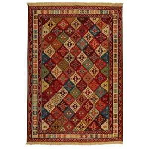 گلیم دستبافت یک و نیم متری مدل ورنی کد 990908