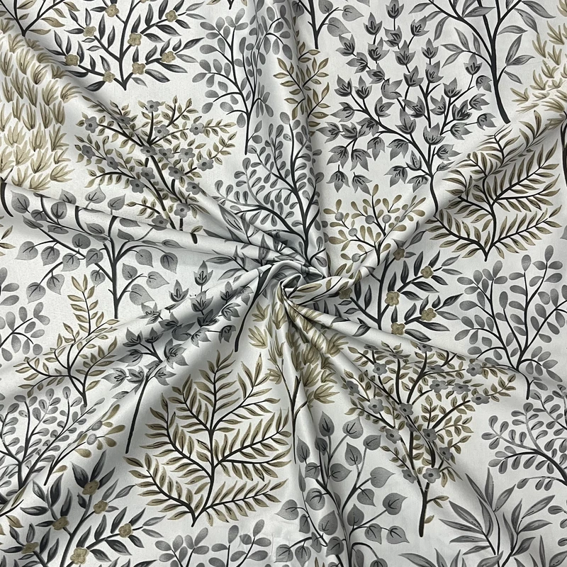 پارچه ملحفه عرض 2 متر نساجی اطلس
مدل ابریشم طرح شاخه و برگ کد 03 رنگ طوسی