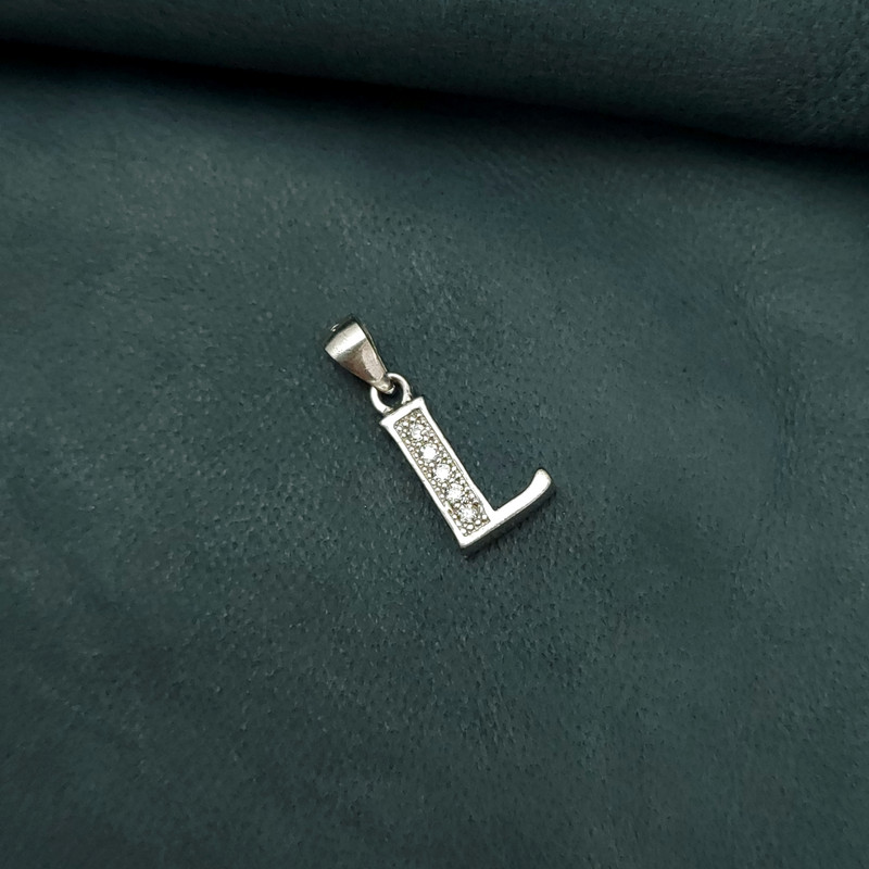 آویز گردنبند نقره زنانه مدل حروف انگلیسی L