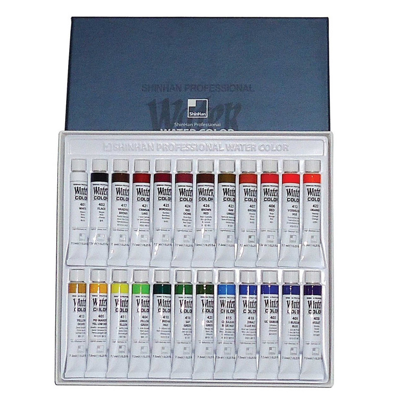 آبرنگ 24 رنگ شین هان مدل حرفه ای تیوپی کد sh112s