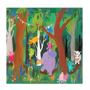 تابلو کودک و نوزاد طرح فیل و حیوانات جنگل کد wkt215