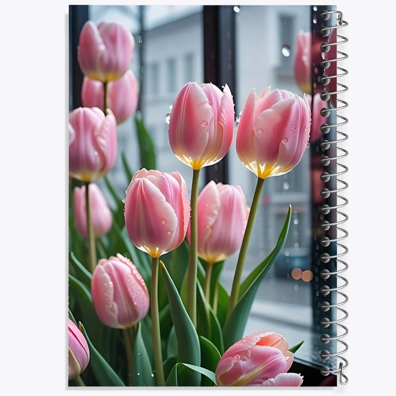 دفتر مشق 100 برگ خندالو طرح گل لاله کد F5999