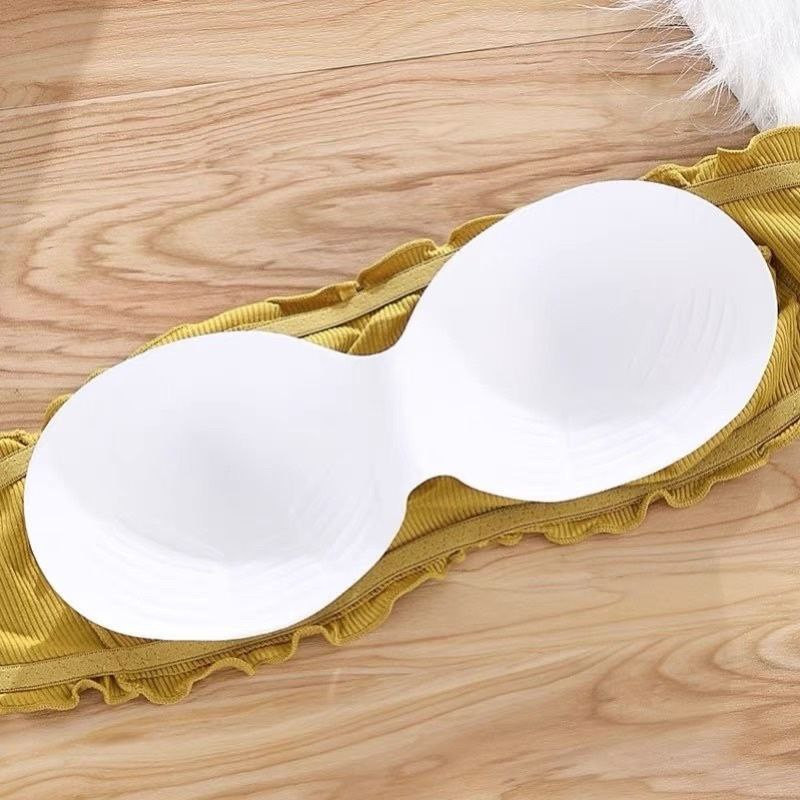 نیم تنه زنانه مدل فانتزی عروسکی دکلته بدون بند رنگ خردلی