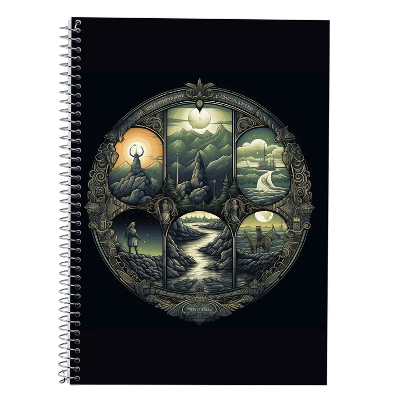 دفتر زبان 50 برگ مدوپد مدل سه خط طرح  ارباب حلقه ها The Lord of the Rings کد DF3072