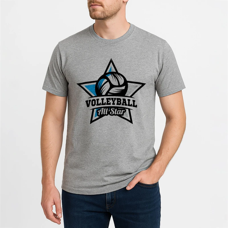 تیشرت آستین کوتاه مردانه طرح والیبال کد F238