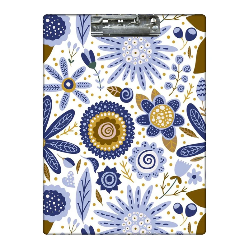 تخته شاسی طرح گل با تم آبی کد  9177367 سایز A4