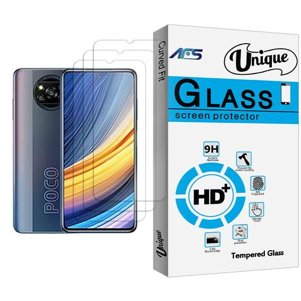 محافظ صفحه نمایش ای اف اس مدل Unique Glass MIX003 مناسب برای گوشی موبایل شیائومی Poco X3 Pro بسته سه عددی