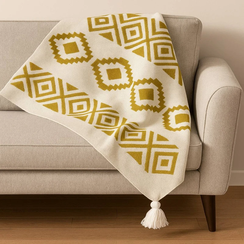 شال مبل و تخت مدل ژاکارد سایز 200x150 سانتی متر