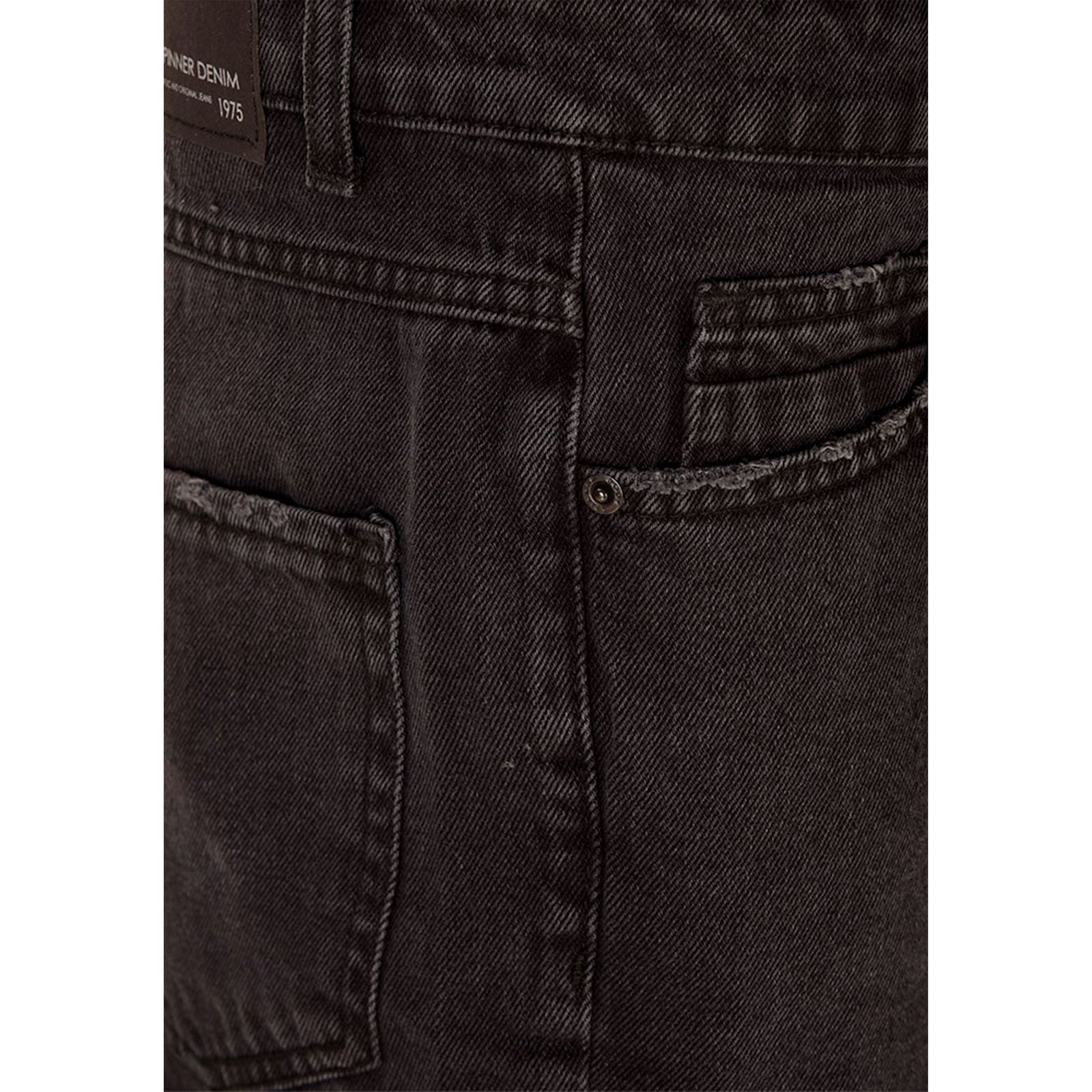 شلوار جین مردانه بادی اسپینر مدل 2555 کد 1 رنگ ذغالی -  - 2