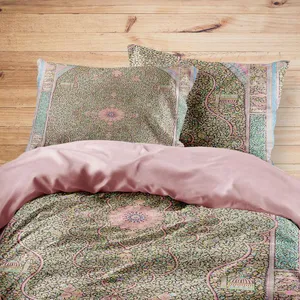 سرویس روتختی مدوپد طرح فرش قم ترنجی گل ریز مدل C-Ghom046 یک نفره 4 تکه