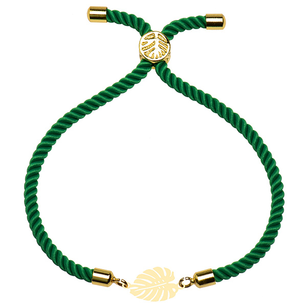 دستبند طلا 18 عیار دخترانه کرابو طرح برگ انجیر مدل Krd1640