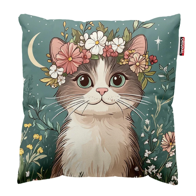 کوسن پاد آفرین مدل گربه کیوت بامزه فانتزی کد PK401931 سایز 40*40 سانتی متر