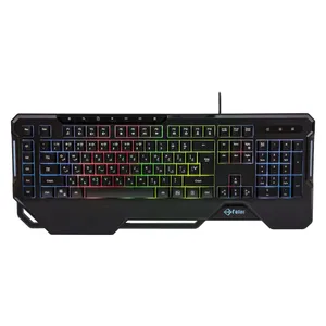 Fater KCR-7000B Gaming Keyboard, Semi Mechanical White Switch, Full-Size, RGB Lighting