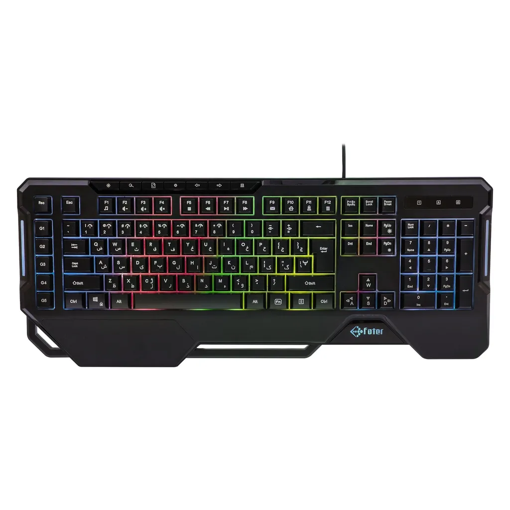 کیبورد گیمینگ فاطر مدل KCR-7000B، سوییچ هیبریدی، Full-size، نورپردازی RGB