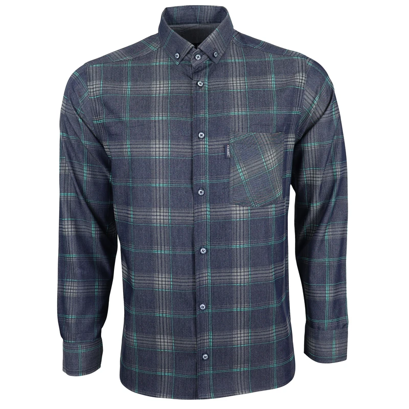 پیراهن آستین بلند یقه برگردان مردانه مدل چهارخانه جیبدار پارامیس 6