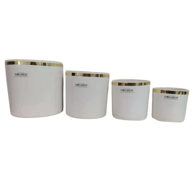 گلدان سرامیکی مدل استوانه مجموعه 4 عددی