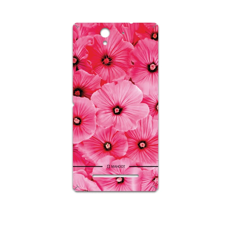 برچسب پوششی ماهوت مدل Pink-Flower مناسب برای گوشی موبایل سونی Xperia C3 Dual