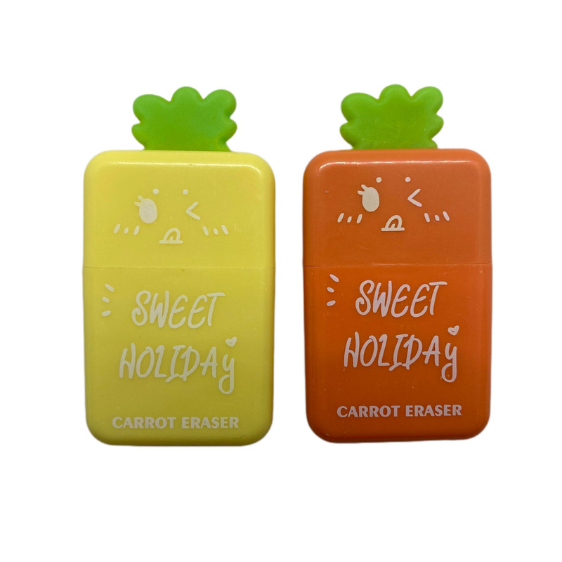 پاک کن طرح هویج مدل جعبه دار مجموعه 2 عددی