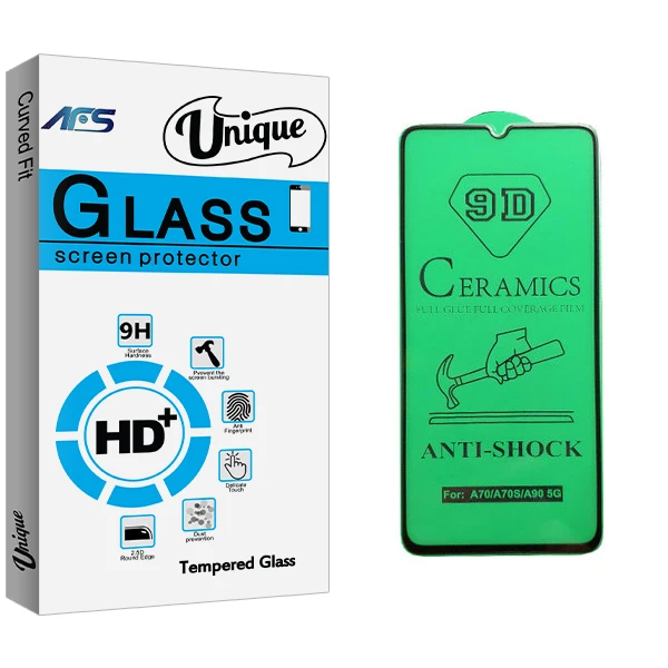 محافظ صفحه نمایش سرامیکی ای اف اس مدل Unique Glass مناسب برای گوشی موبایل سامسونگ Galaxy A70