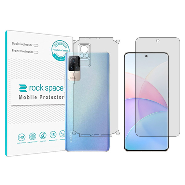 محافظ صفحه نمایش شفاف راک اسپیس مدل HyGEL مناسب برای گوشی موبایل شیائومی Civi 1S به همراه محافظ پشت