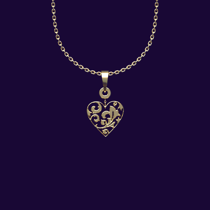 گردنبند طلا 18 عیار زنانه مدوپد مدل قلب کد DD2-1-1277