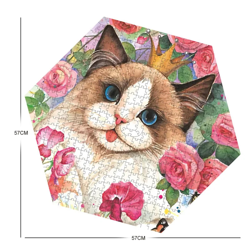 پازل 500 تکه طرح گربه مدل شش ضلعی