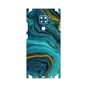 MAHOOT Turquoise marblewith golden streaks-FullSkin Cover Sticker for Xiaomi Redmi Note 9