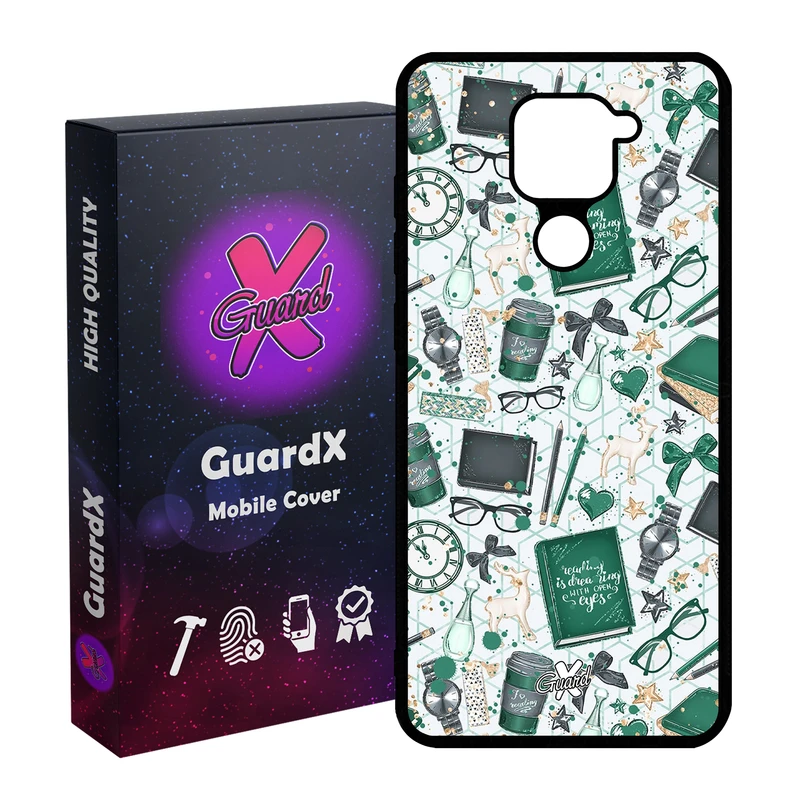 کاور گارد ایکس طرح کتاب مدل Glass10289 مناسب برای گوشی موبایل شیائومی Redmi Note 9