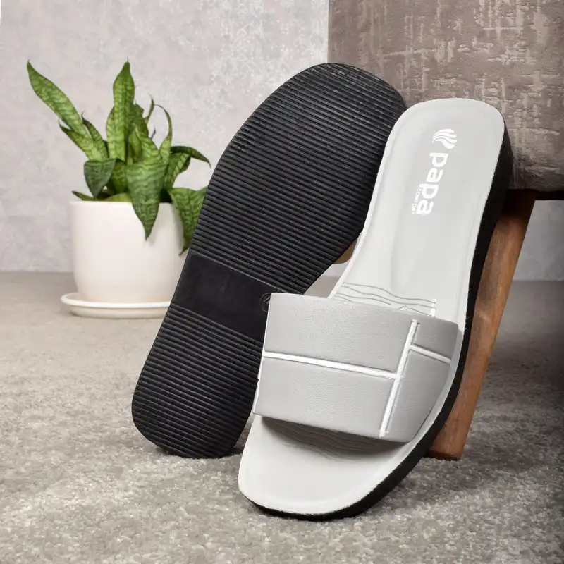 دمپایی زنانه پاپا مدل GRY.2783