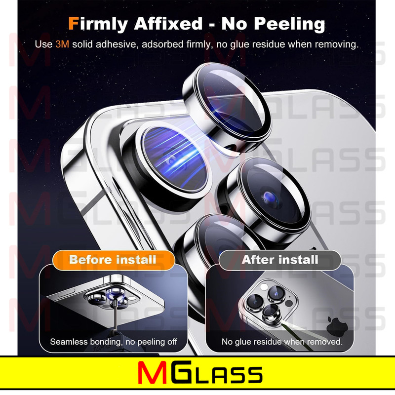 محافظ لنز دوربین ام‌گلس مدل Ring-Metal-MG مناسب برای گوشی موبایل اپل Iphone 15 Pro Max