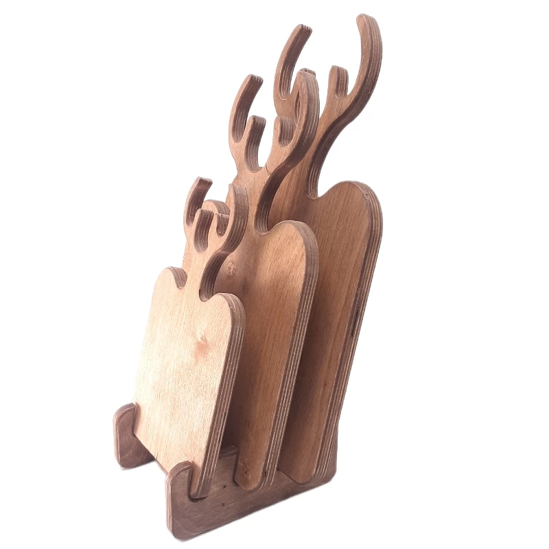تخته سرو چوبی مدل شاخ گوزنی مجموعه 3 عددی