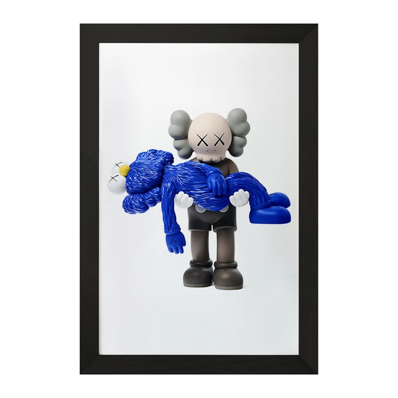 تابلو خندالو مدل عروسک کاز (kaws) کد F3993