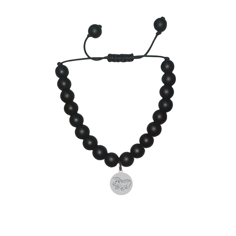 دستبند مهره‌ای هایکا مدل فانتزی تمساح کد ja.h 161